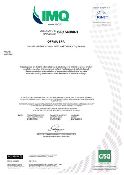Certificazione ISO 9001:2015 Certificazione ISO 9001:2015