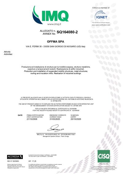 Certificazione ISO 9001:2015 Certificazione ISO 9001:2015