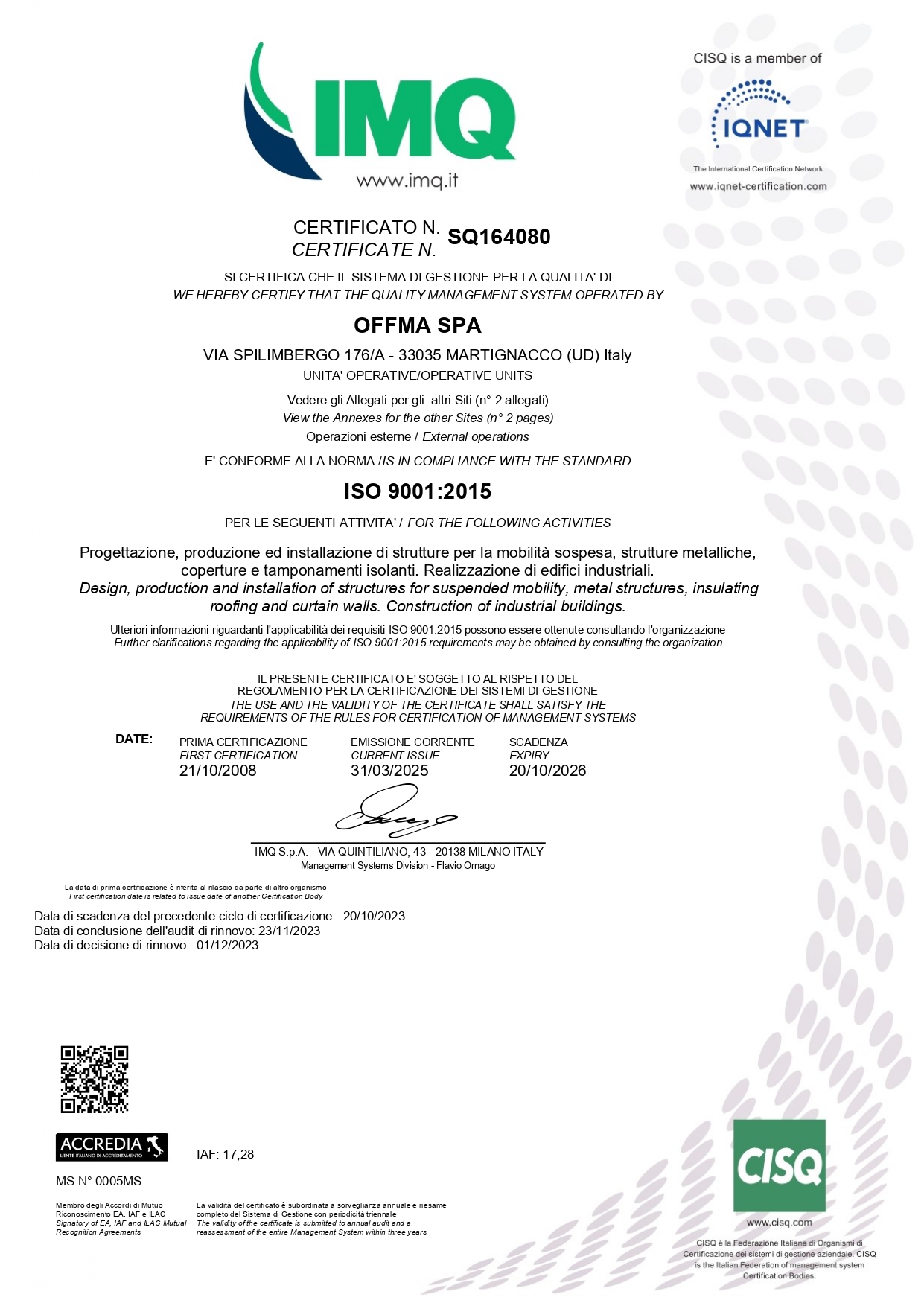 Certificazione ISO 9001:2015